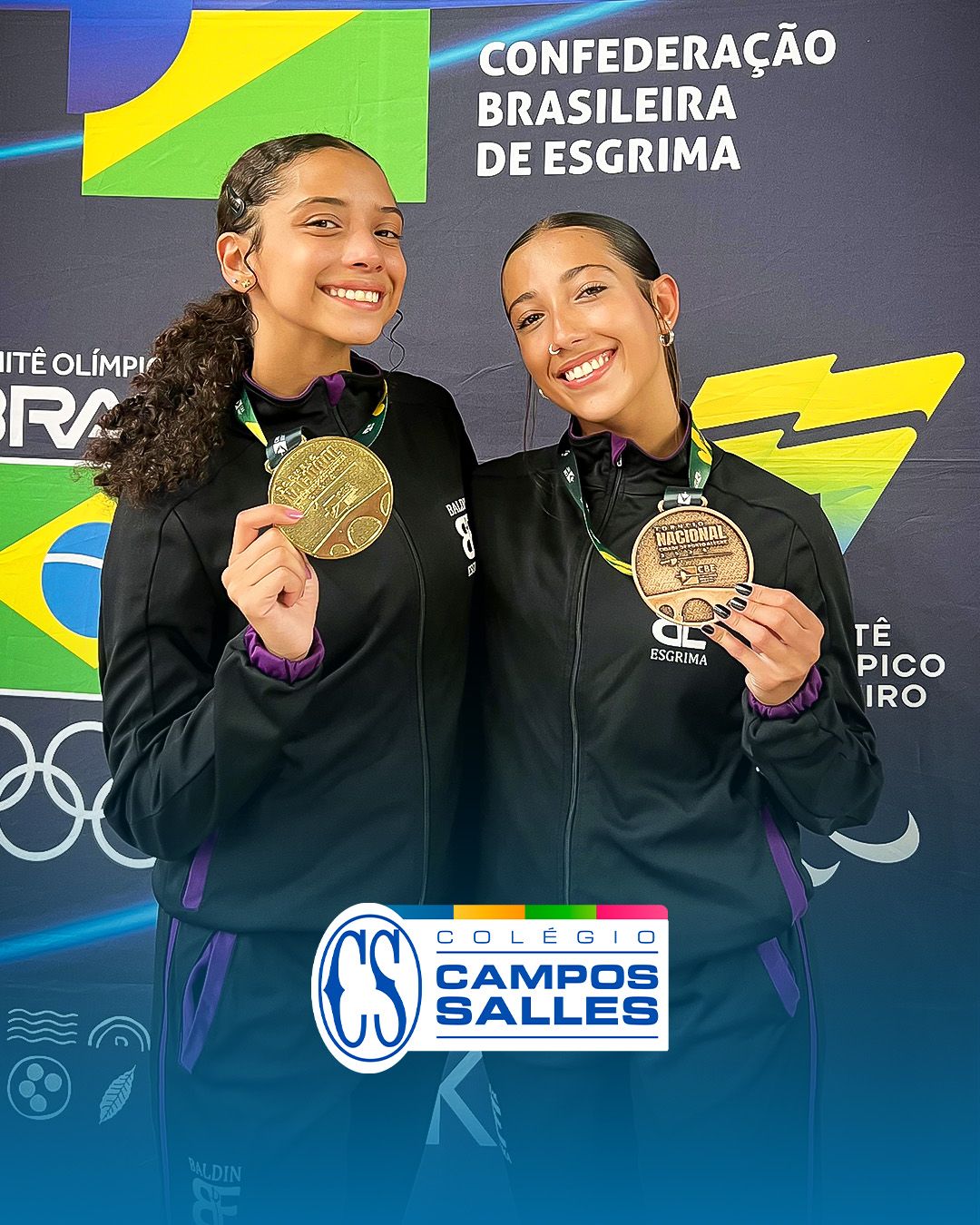 Alunas conquistam ouro e bronze em torneio nacional de esgrima em Porto Alegre